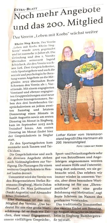 2024-06-29 - Extra-Blatt Rhein-Sieg-Kreis - das 200 Mitglied